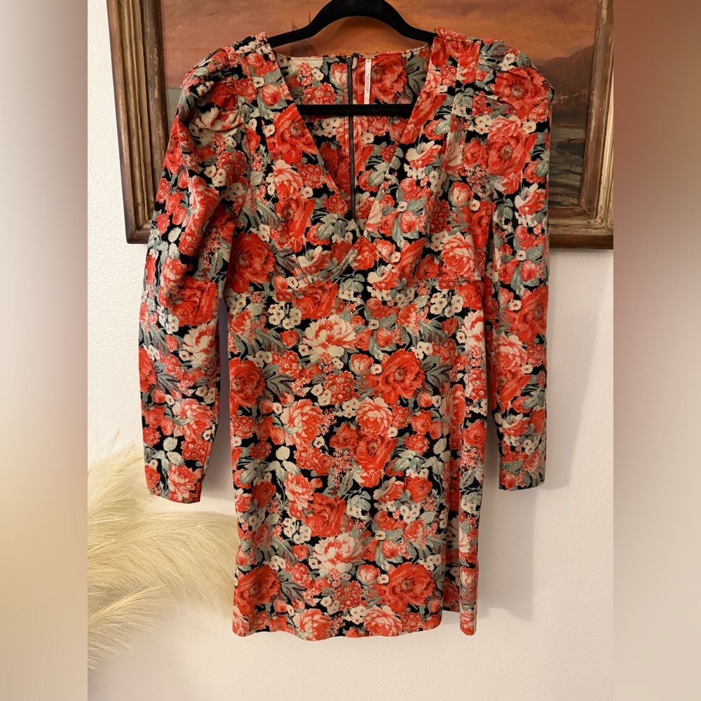 Free People Corduroy Rose Long Sleeve Dress